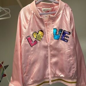 H&M pink bomber jacket